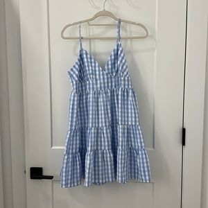 Caitlin Covington - The Charleston Gingham Blue Mini Dress